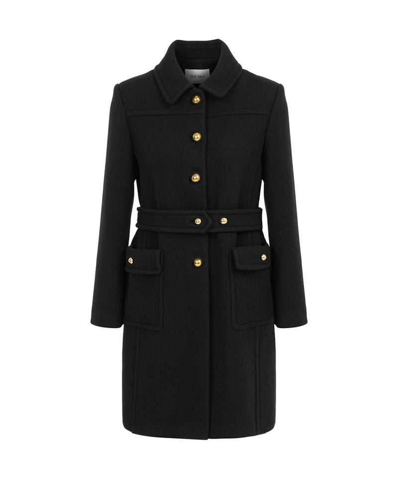 Machka Belted Coat With Large Pockets Black