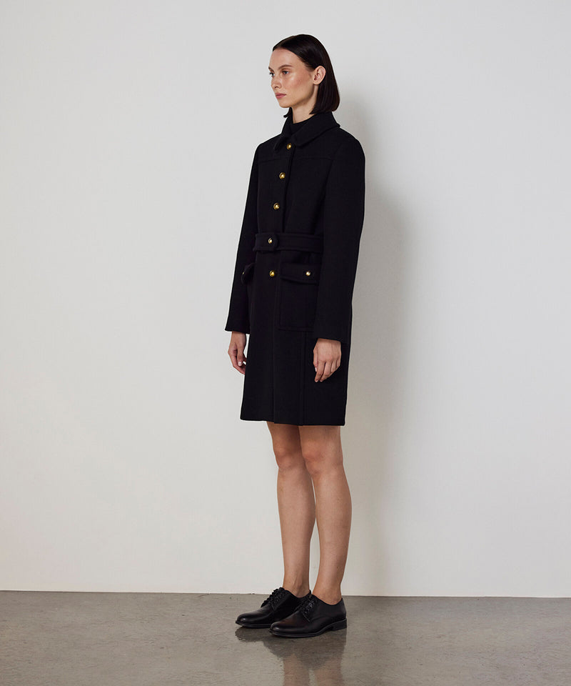 Machka Belted Coat With Large Pockets Black