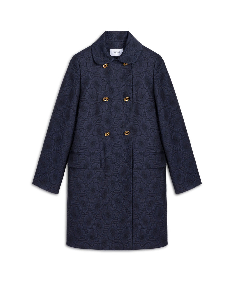 Machka Jacquard Wrap Coat Navy