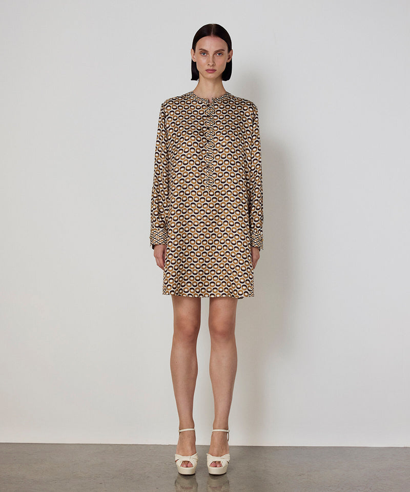 Machka Patterned Silk Tunic Cinnamon