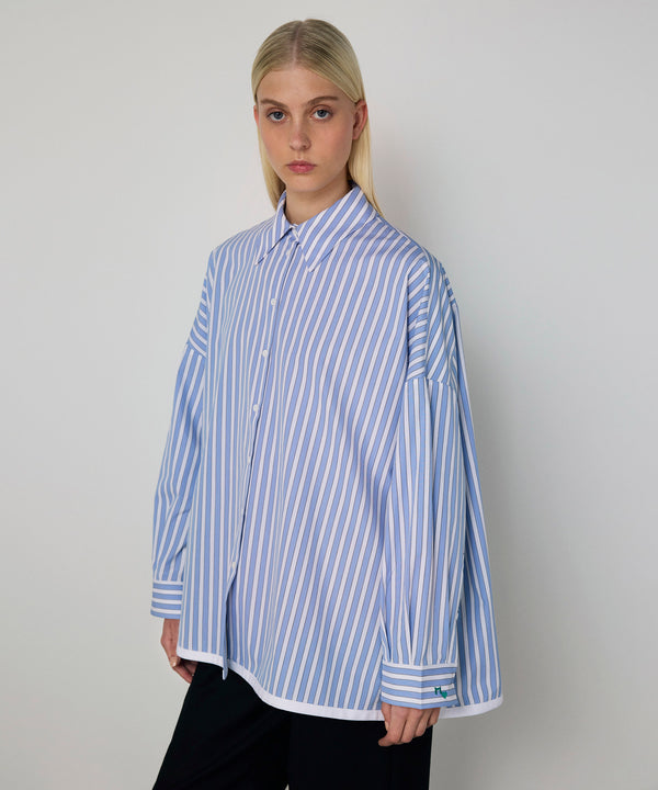 Machka Striped Oversize Shirt Blue