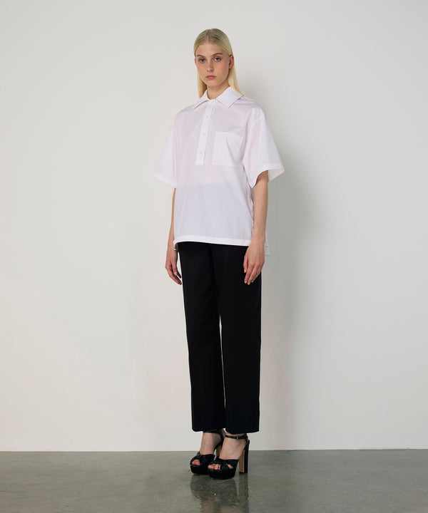 Machka Ruffled Poplin Blouse White