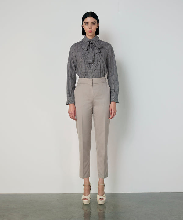 Machka Tie-Neck Ruffle Shirt Black