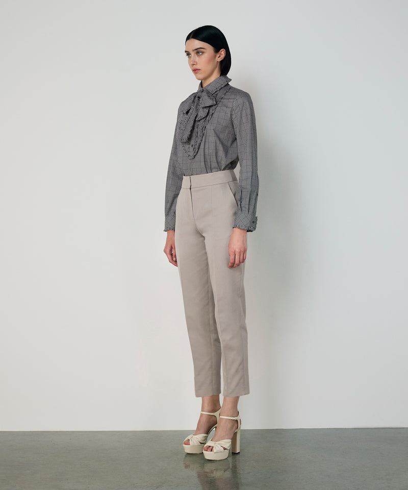 Machka Tie-Neck Ruffle Shirt Black