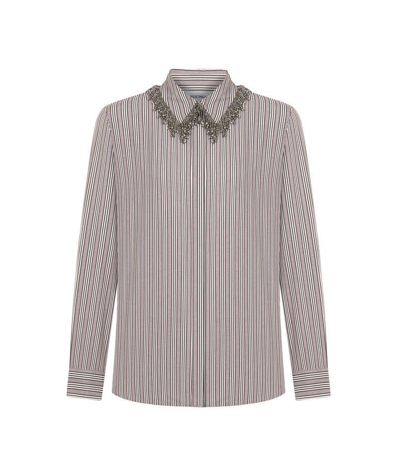 Machka Embellished Poplin Shirt Brown