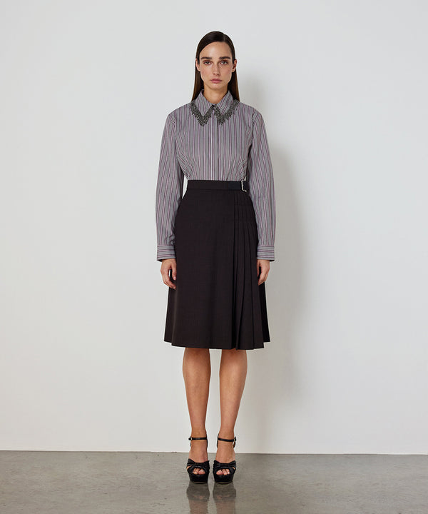 Machka Embellished Poplin Shirt Brown