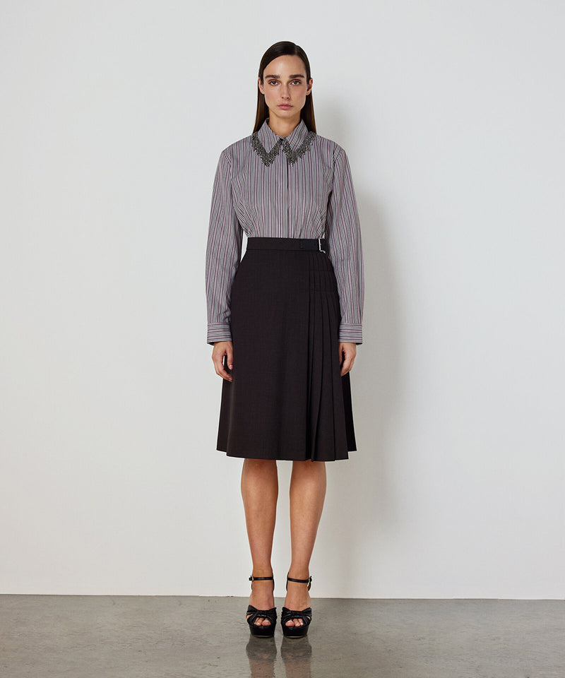 Machka Embellished Poplin Shirt Brown