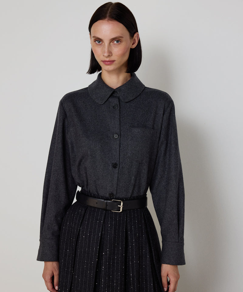 Machka Flannel Shirt With Pockets Grey Melange