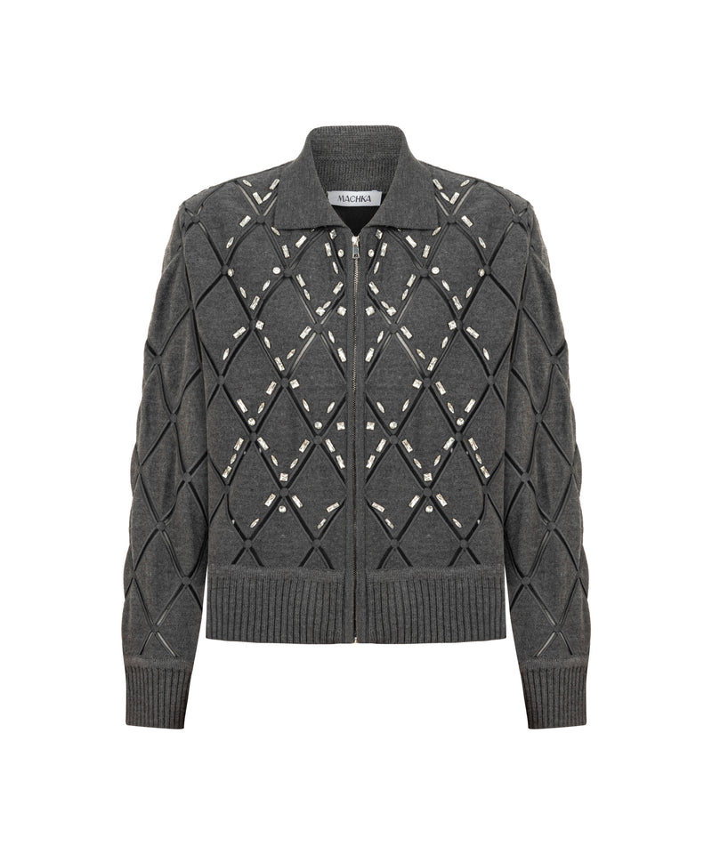 Machka Cutout Knit With Strass Embellishments Anthracite Melange-Grey