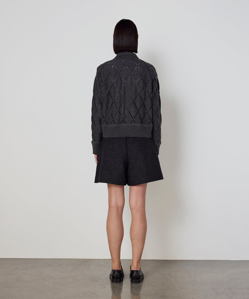 Machka Cutout Knit With Strass Embellishments Anthracite Melange-Grey