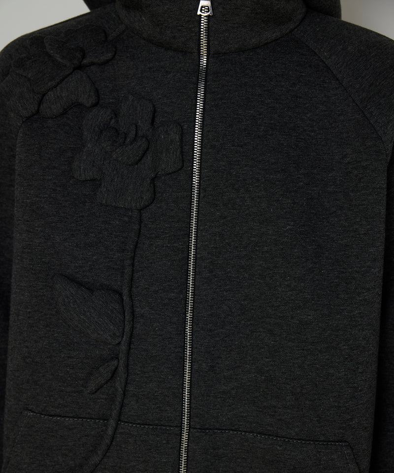 Machka Sweatshirt With Floral Appliqués Anthracite