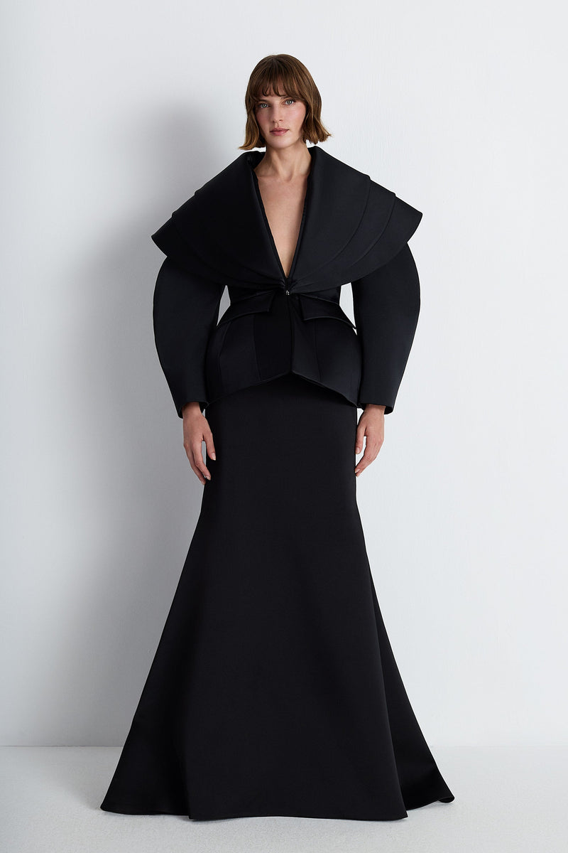 Nean Structured Mermaid Skirt Black