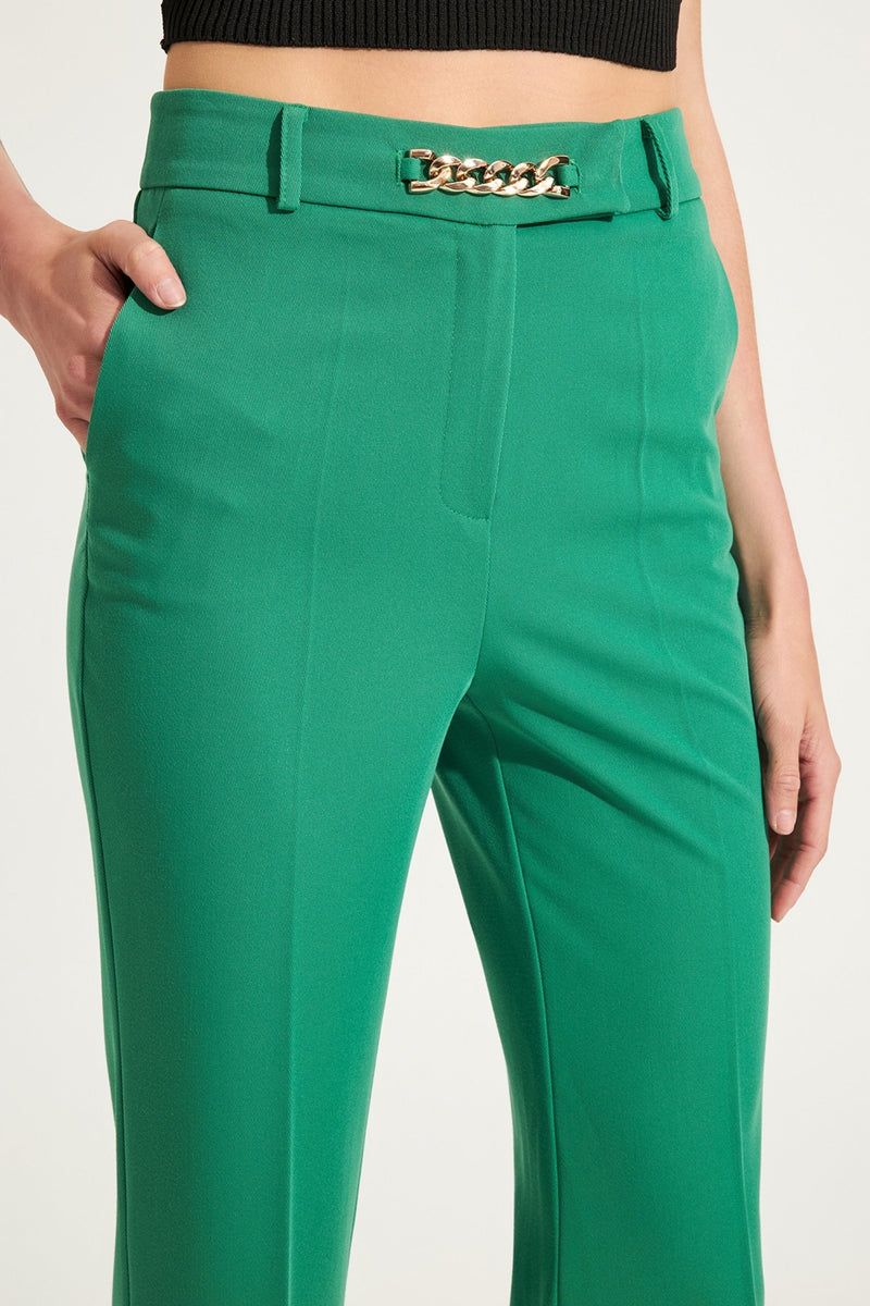 Setre Fitted Bell-Bottom Trousers Green