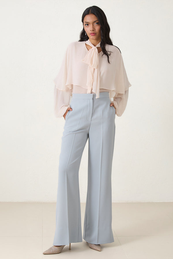 Setre High Waist Trousers With Slit Detail Light Green
