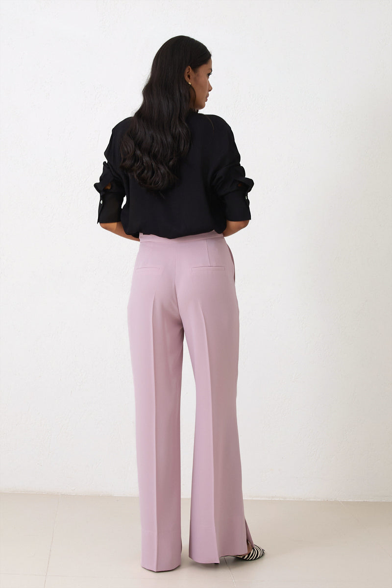 Setre High Waist Trousers With Slit Detail Powder Pink