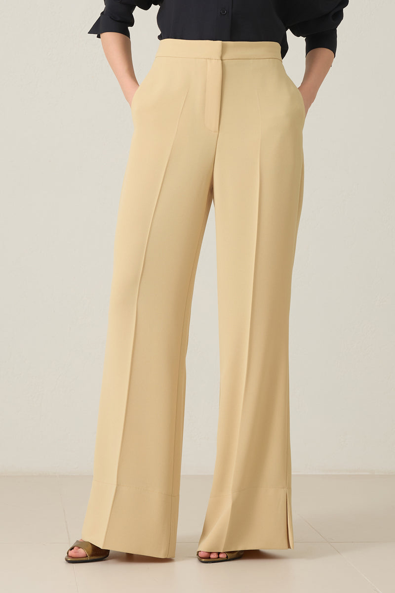 Setre High Waist Trousers With Slit Detail Light Yellow