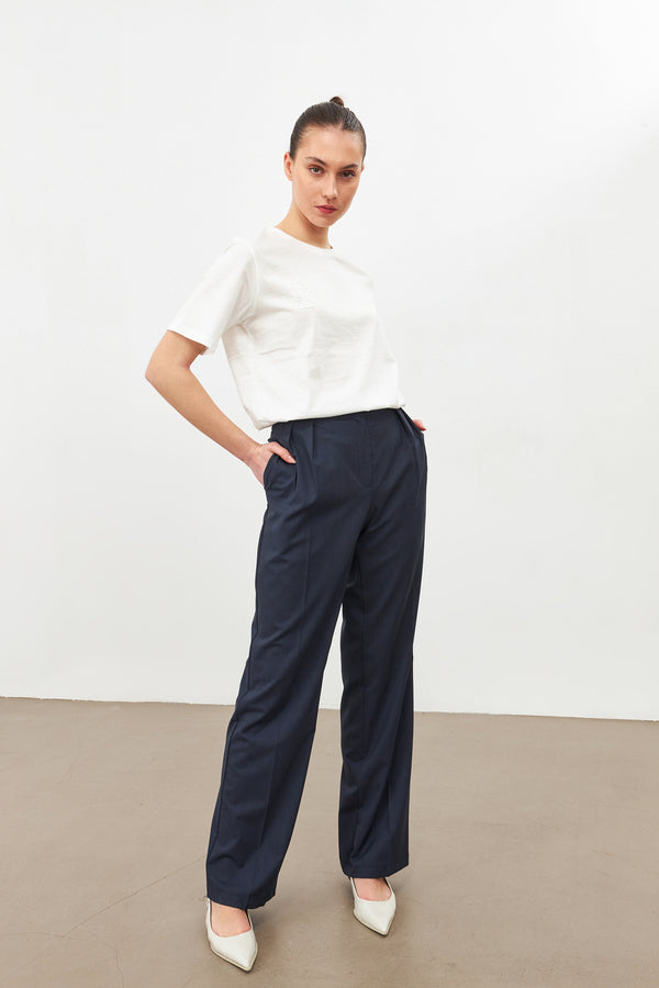 Setre Straight Cut Trousers Navy