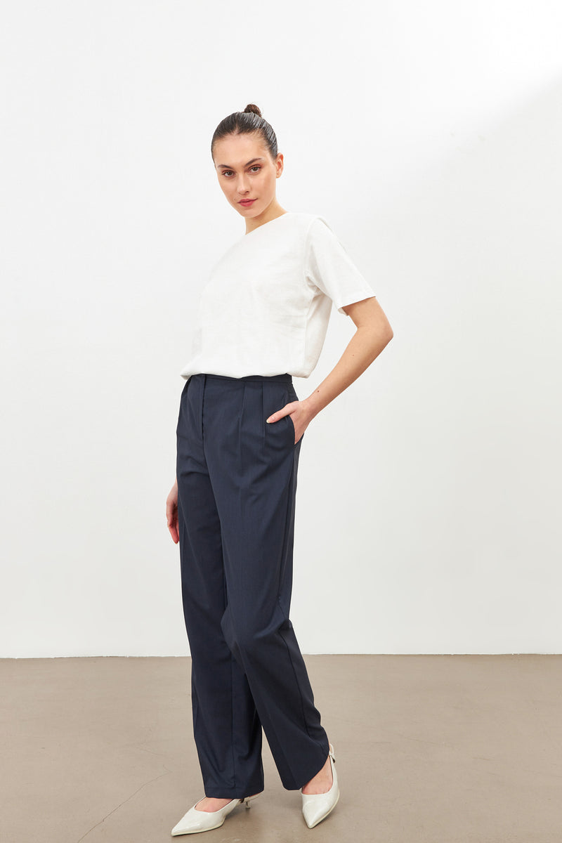 Setre Straight Cut Trousers Navy