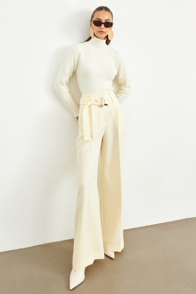 Setre Accessory Belt Detailed Trousers Cream