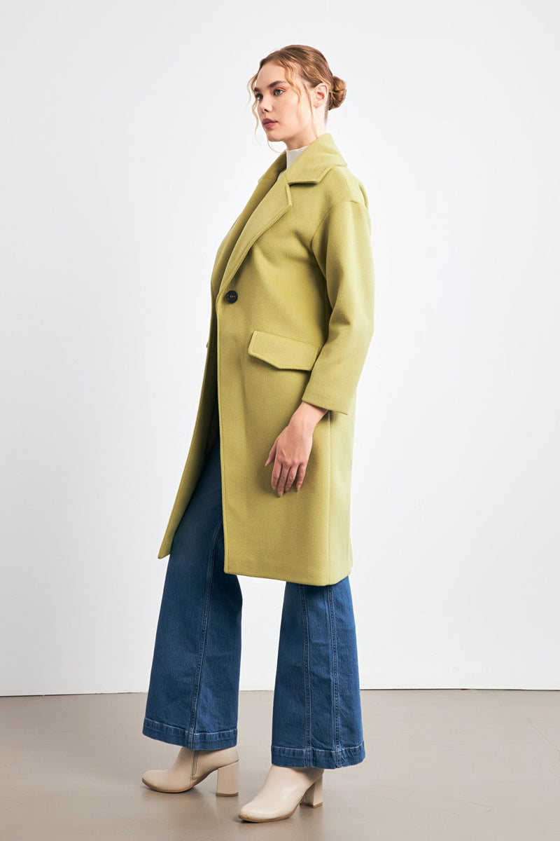 Setre Single-Breasted Wool Coat Light Green