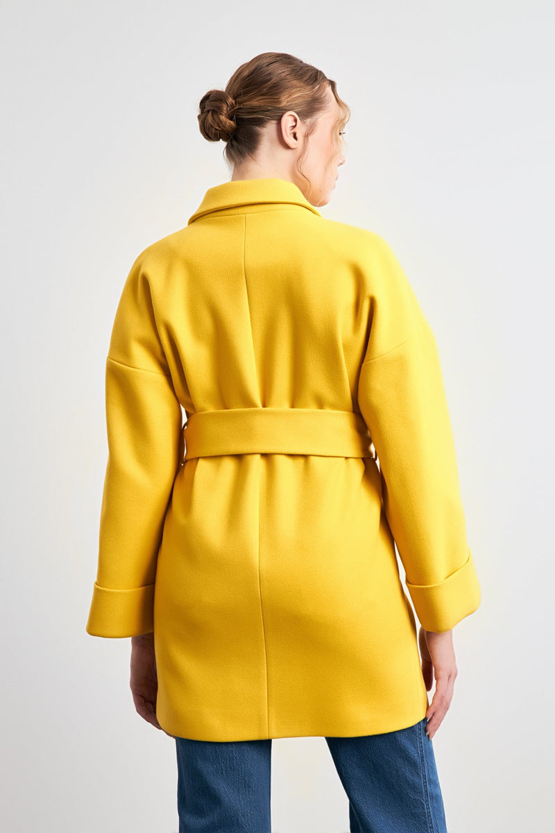 Setre Pocket Belted Coat Yellow