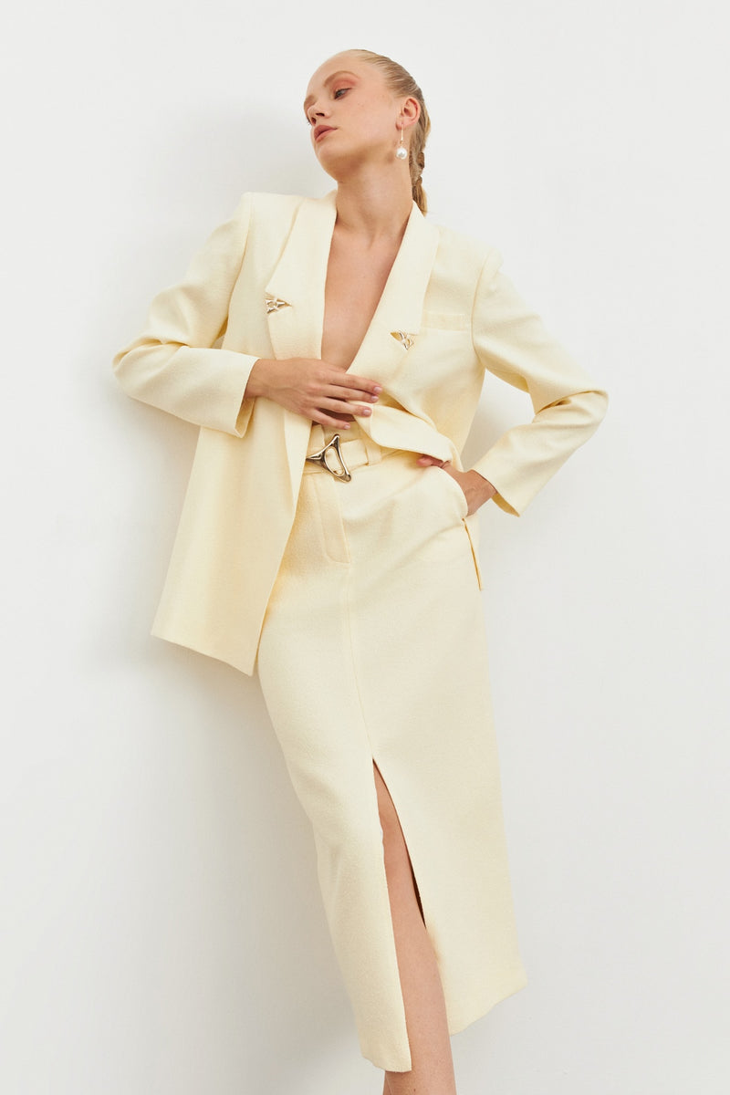 Setre Jacket With Accessory Detail Cream