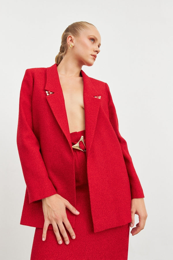 Setre Jacket With Accessory Detail Red
