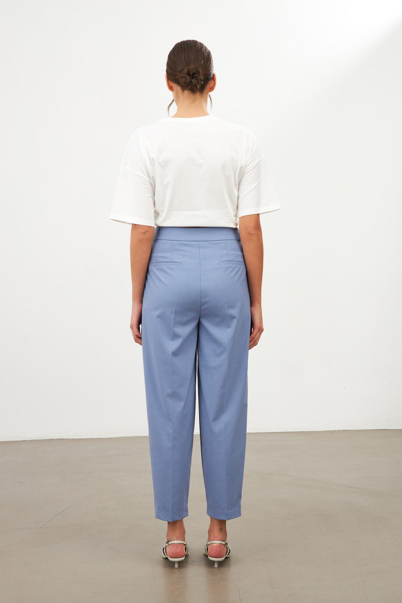 Setre Pleated Skinny Trousers Blue