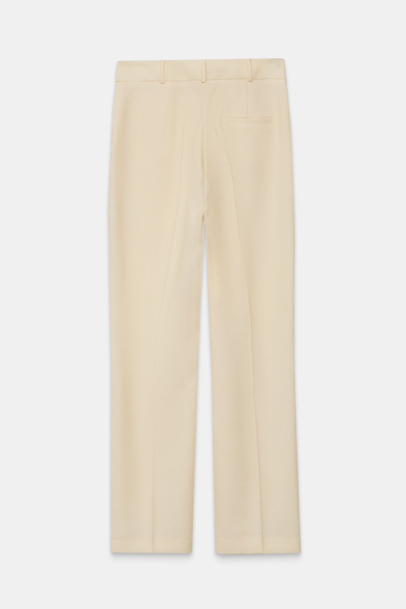 Setre Normal Waist Solid Trousers Cream