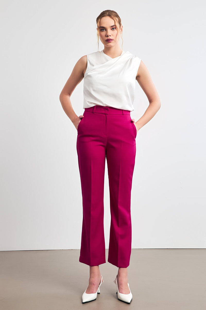 Setre  Pattern Detailed Fabric Trousers Fuchsia