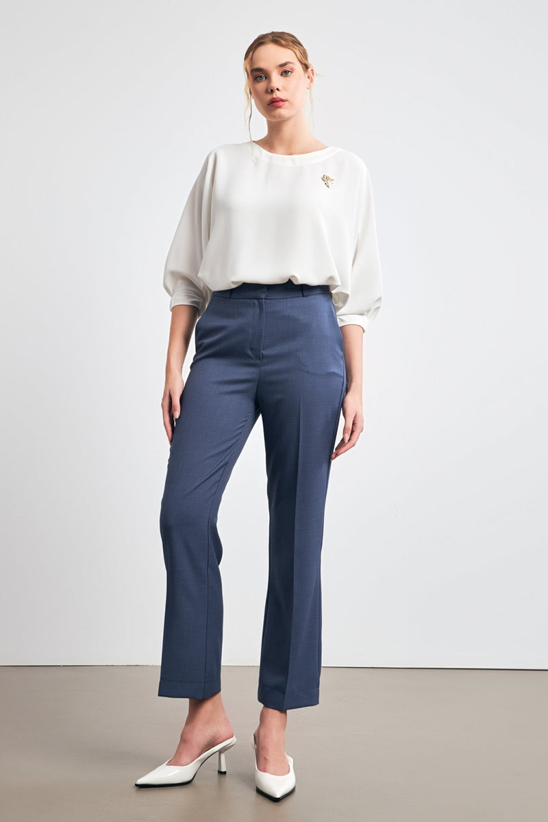 Setre  Pattern Detailed Fabric Trousers Indigo