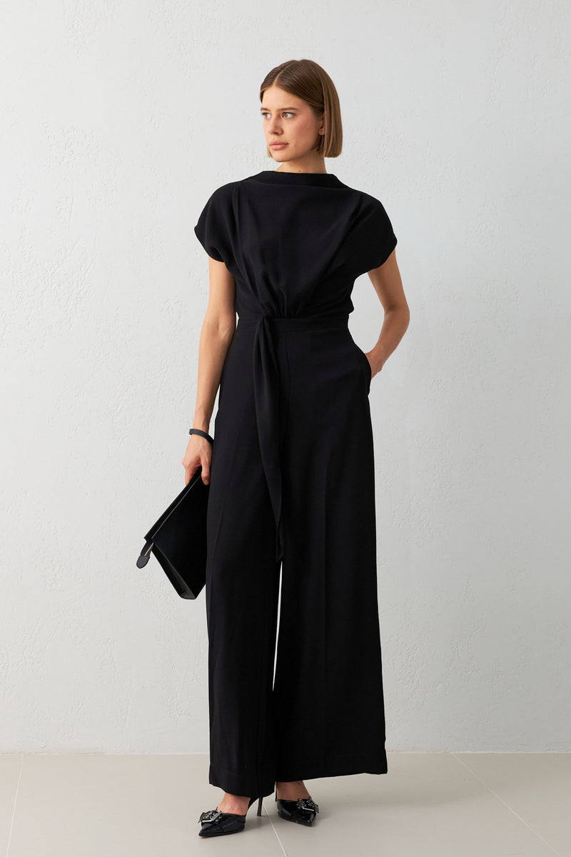 Setre Jumpsuit With Gather Detail At Waist Black