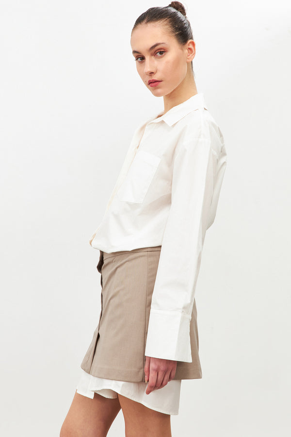 Setre Shirt And Skirt Detailed Dress Ecru/Beige