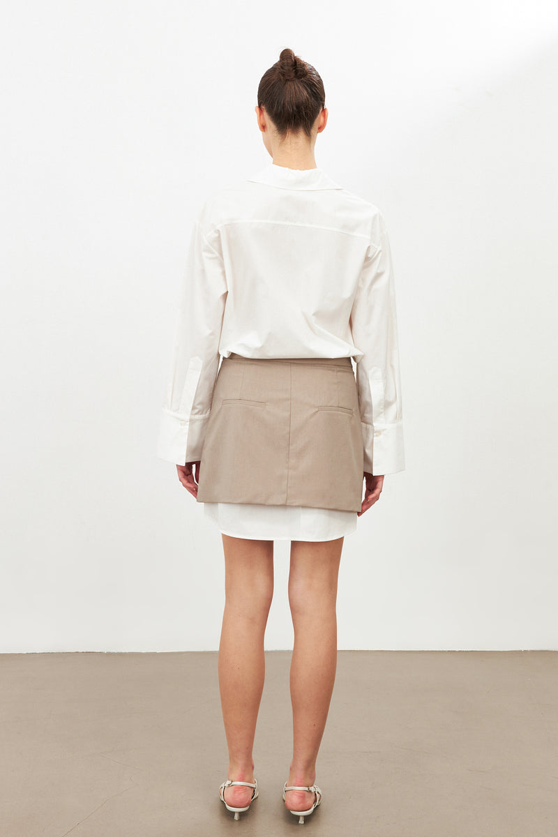 Setre Shirt And Skirt Detailed Dress Ecru/Beige