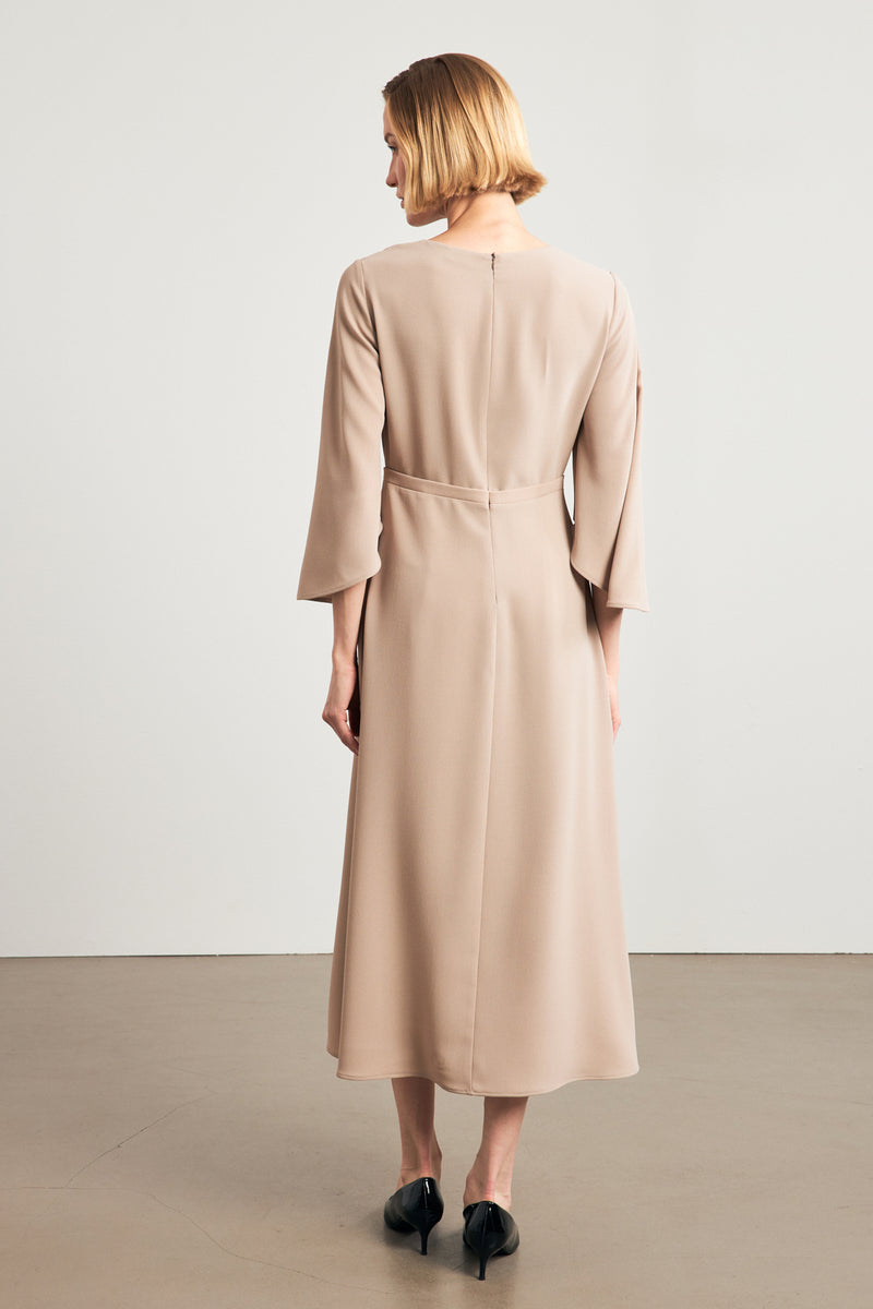 Setre Detailed Midi Dress Beige