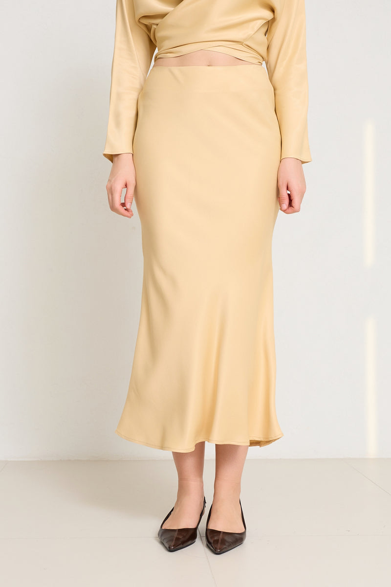 Setre Full-Cut Midi Length Skirt Amber