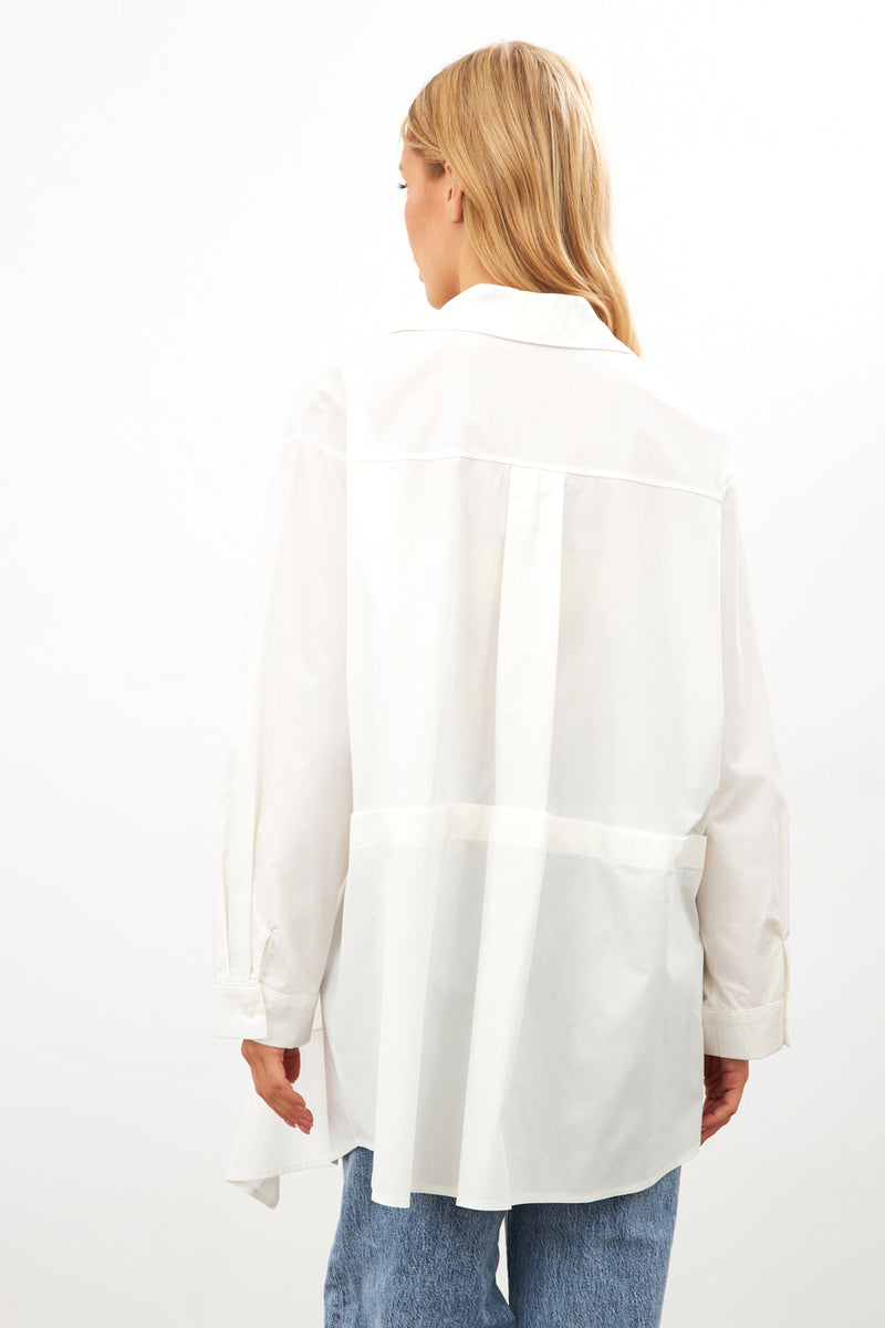 Setre Asymmetric Detail Pocket Long Sleeve Shirt Ecru