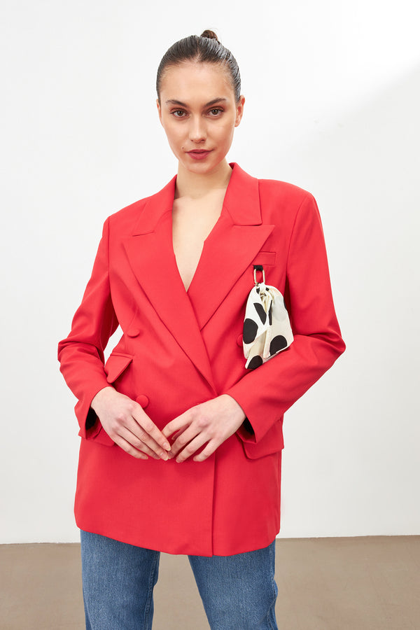 Setre Double-Breasted Jacket Red