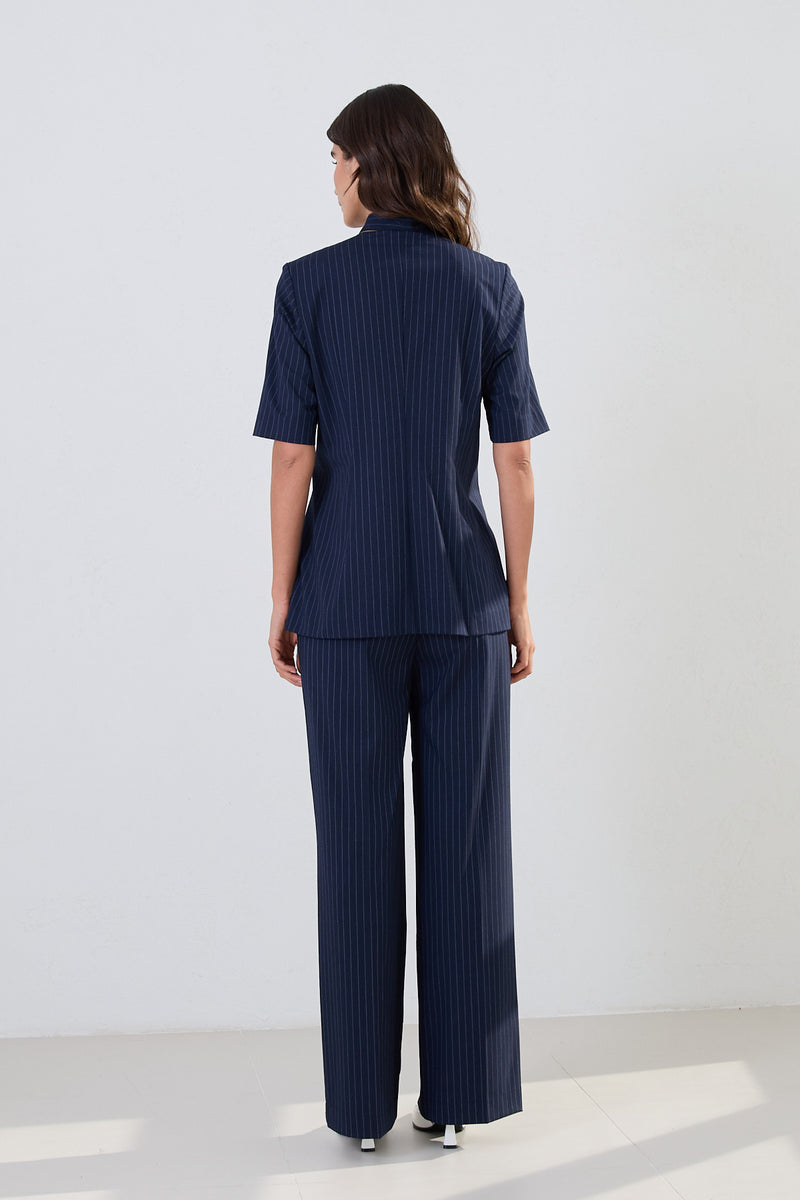 Setre Striped Pattern Suit Navy