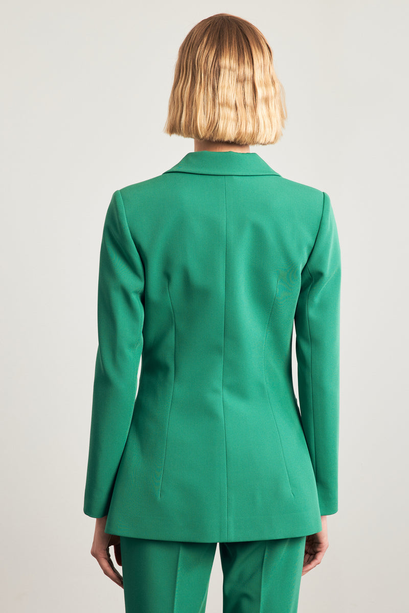 Setre Solid Blazer With Metal Accessory Green