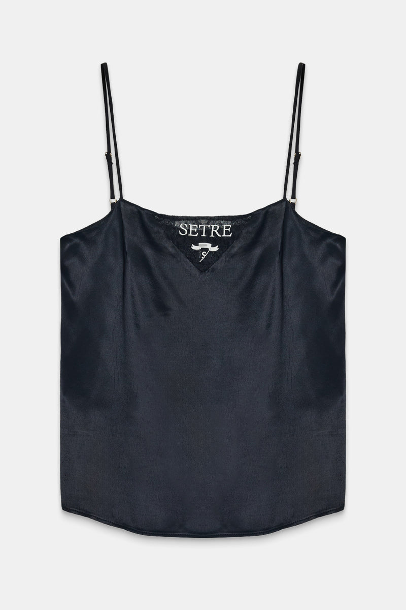 Setre Two-Tone Strappy Top Black