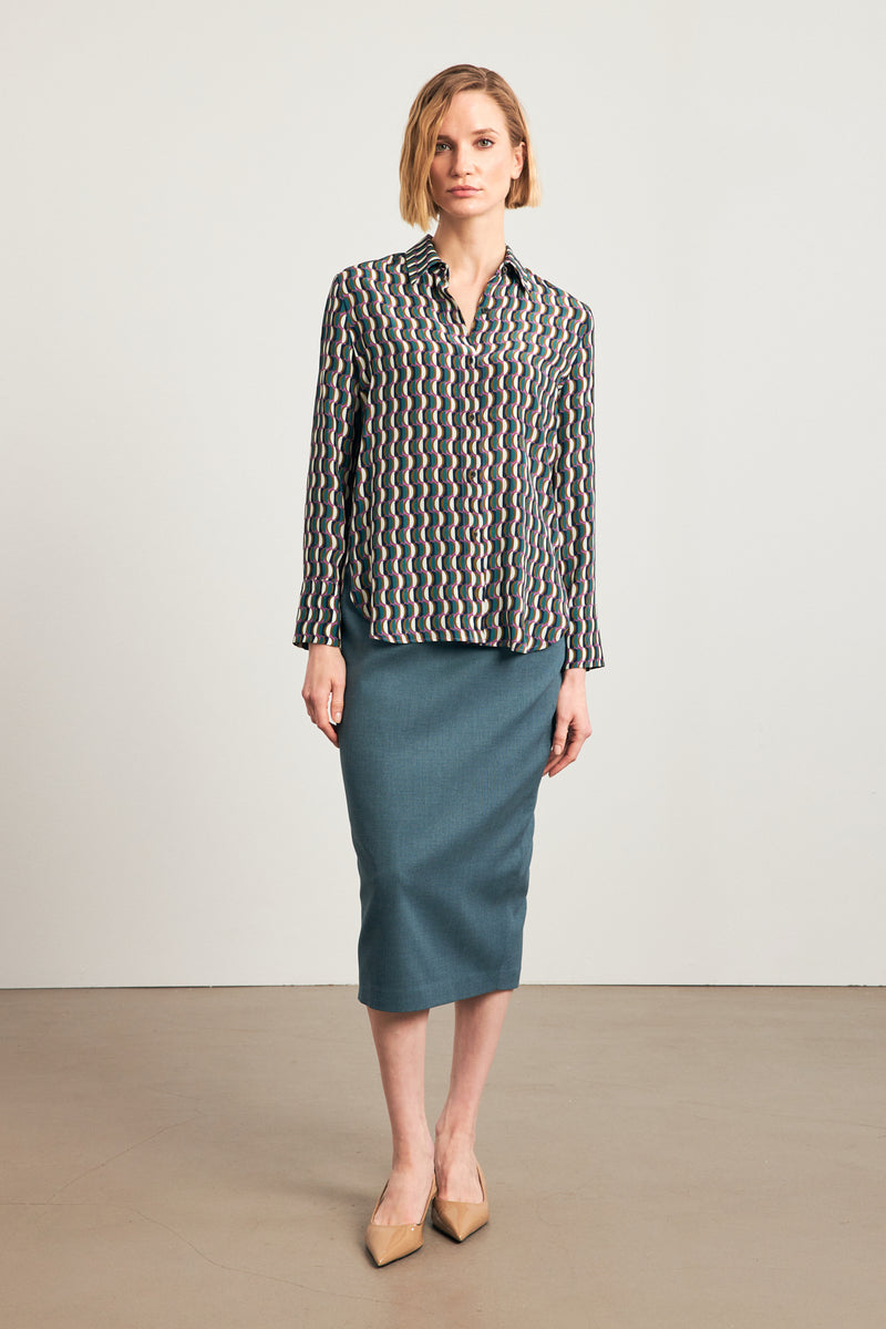 Setre Geometric Pattern Shirt Mint