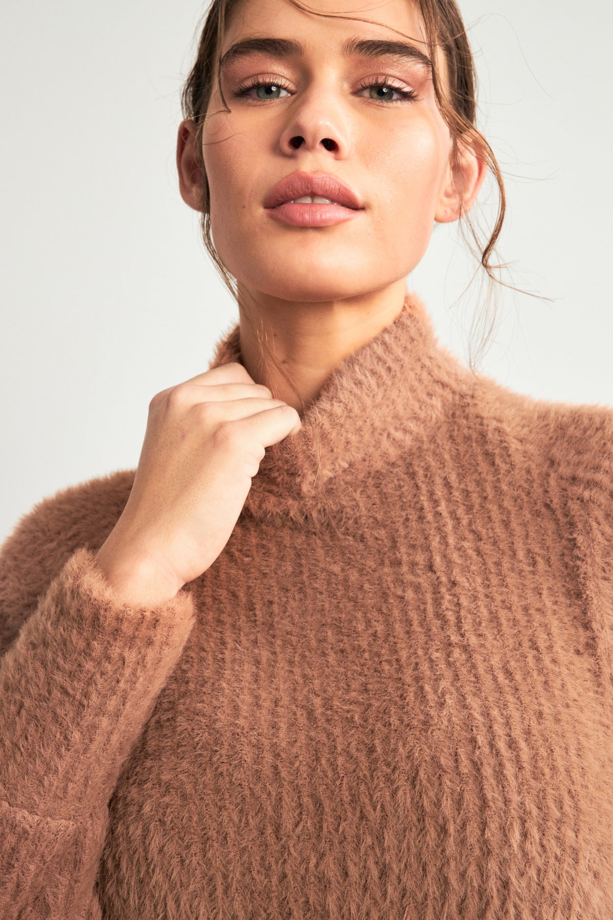 【限定品】 Setre Turtleneck Long Sleeve Midi Dress Light Brown トップス