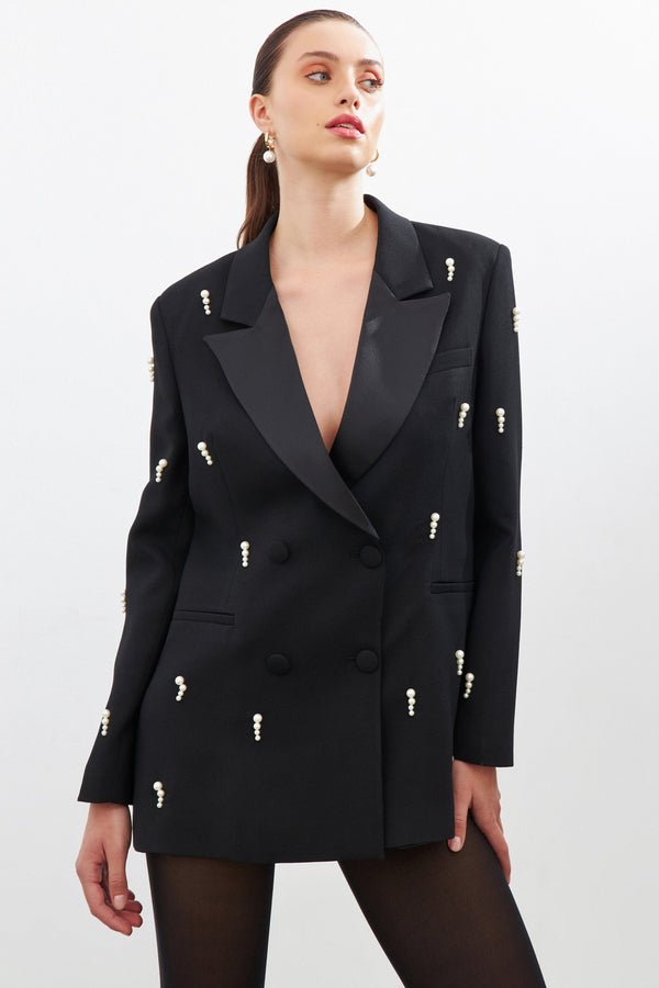 Setre Pearl And Button Detailed Jacket  Black