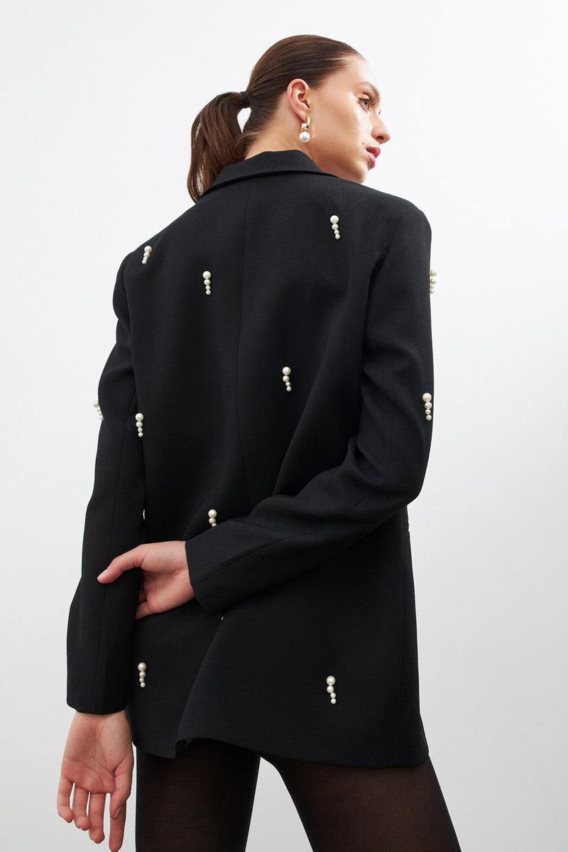 Setre Pearl And Button Detailed Jacket  Black