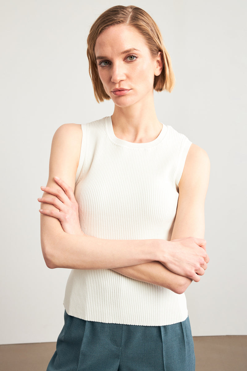 Setre Crew Neck Sleeveless Knitwear Ecru