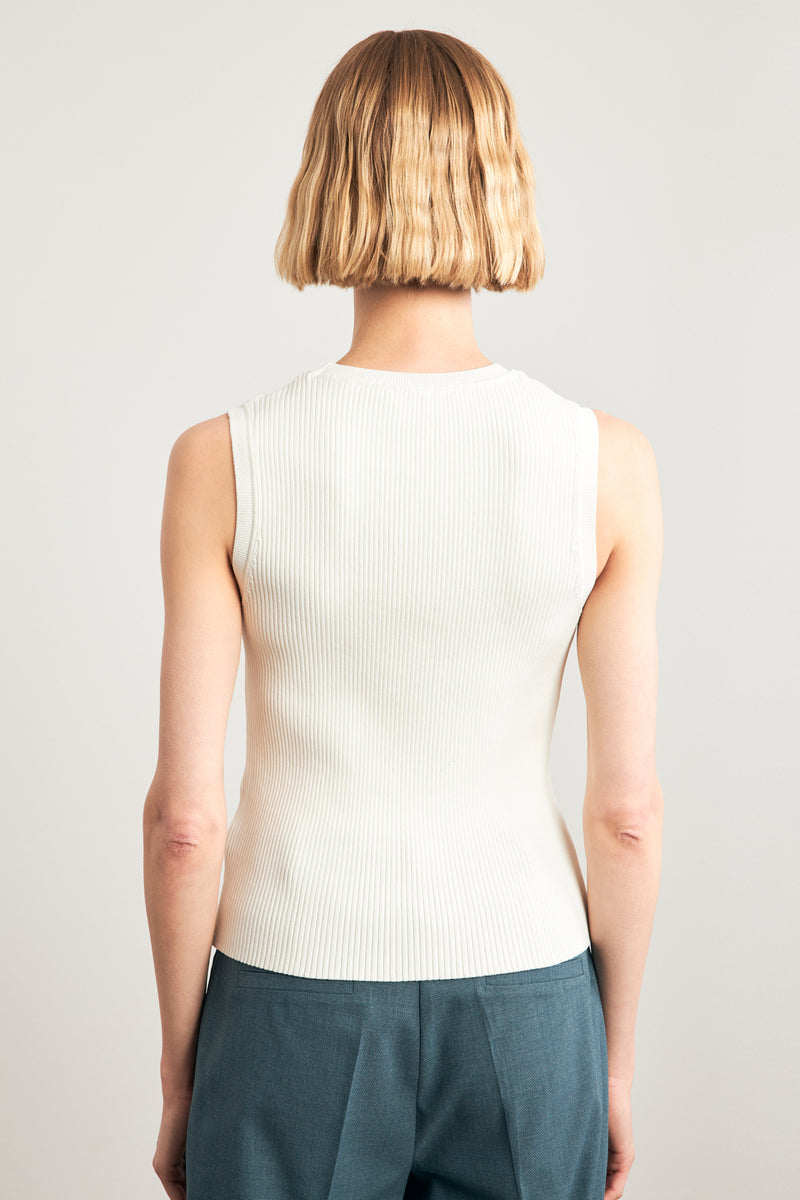 Setre Crew Neck Sleeveless Knitwear Ecru