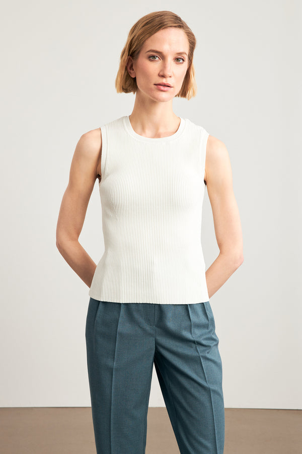 Setre Crew Neck Sleeveless Knitwear Ecru