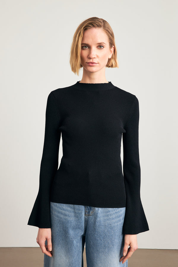 Setre Crew Neck Knitted Blouse Black