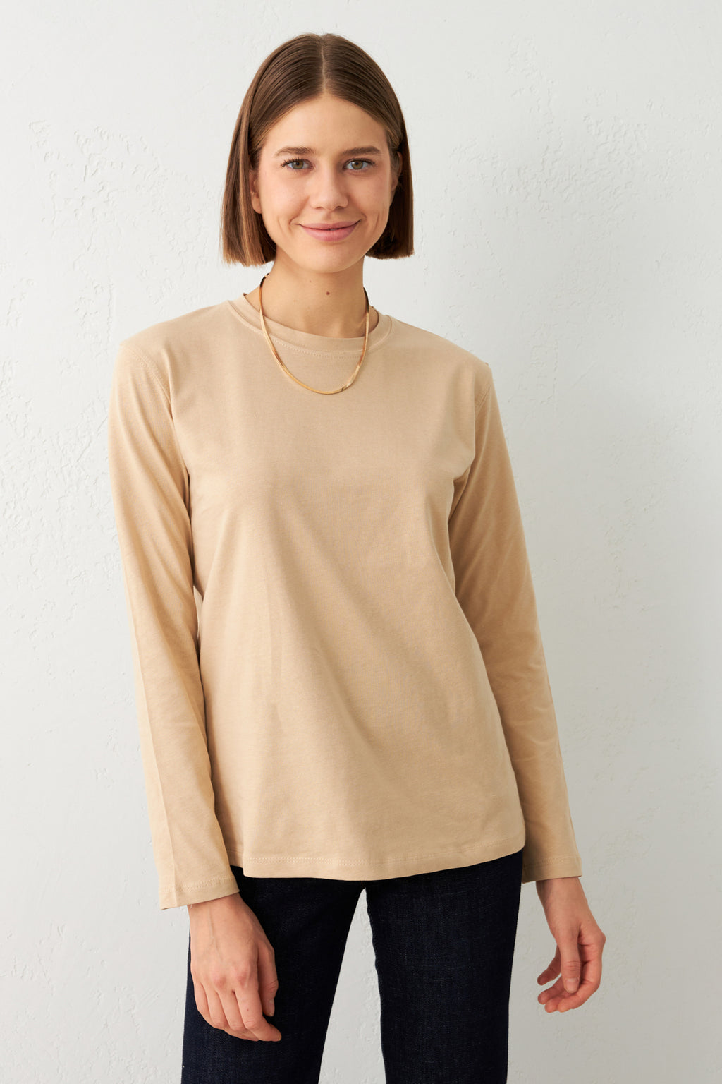 crewre クルーレ シアーニットストレートワンピース beige long